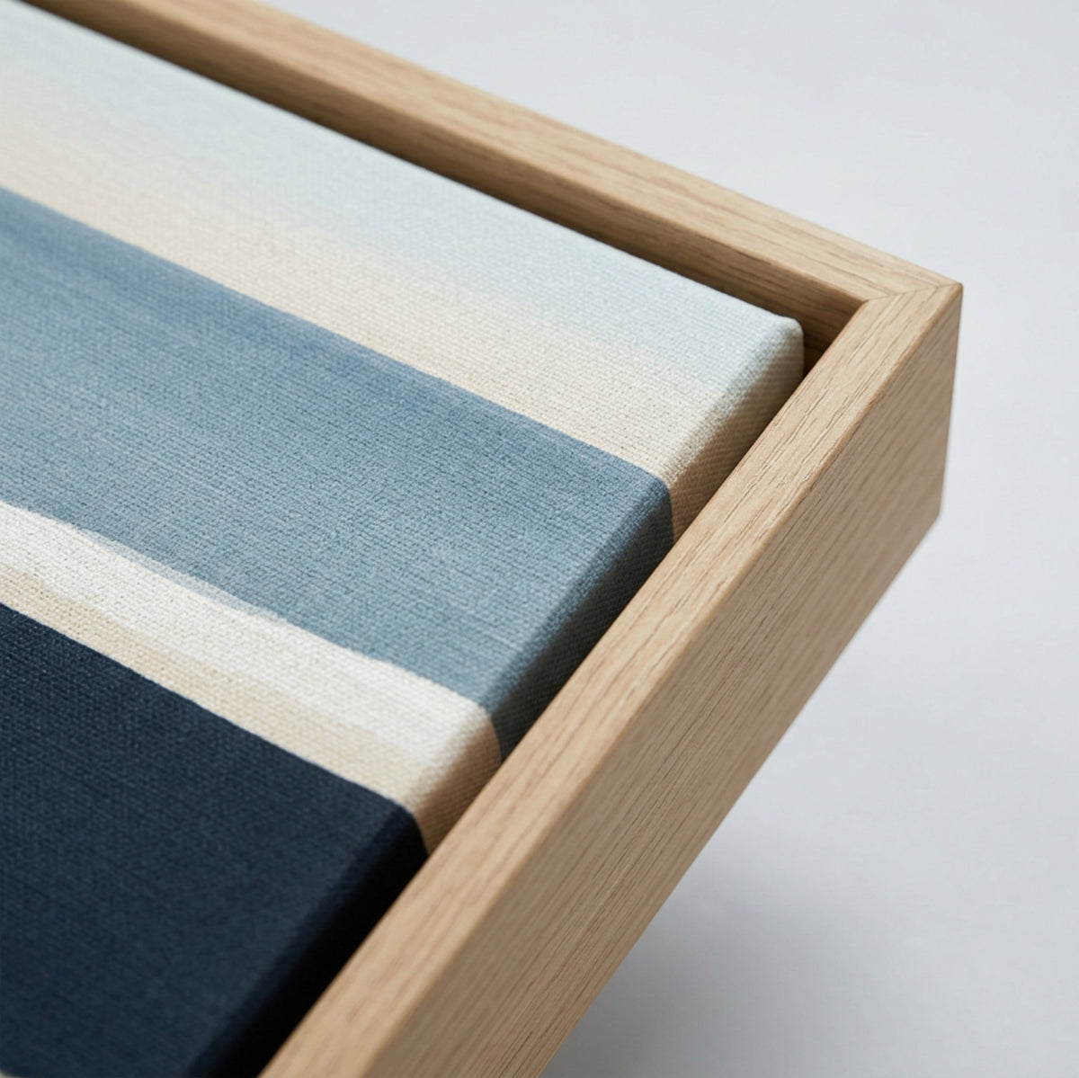 Gavlu Coastal Horizon Floating Frame Canvas Sand Navy - Detail view
