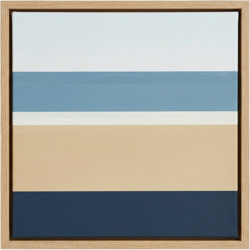 Gavlu Coastal Horizon Floating Frame Canvas Sand Navy - Product view