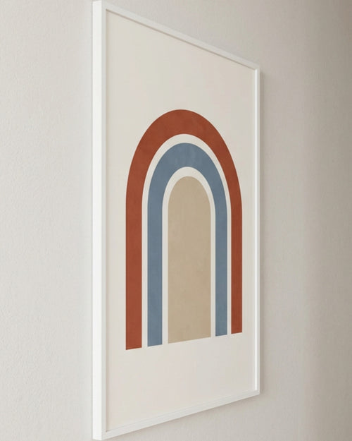 Gavlu Layered Arch Framed Art Print Clay Blue - Lifestyle view