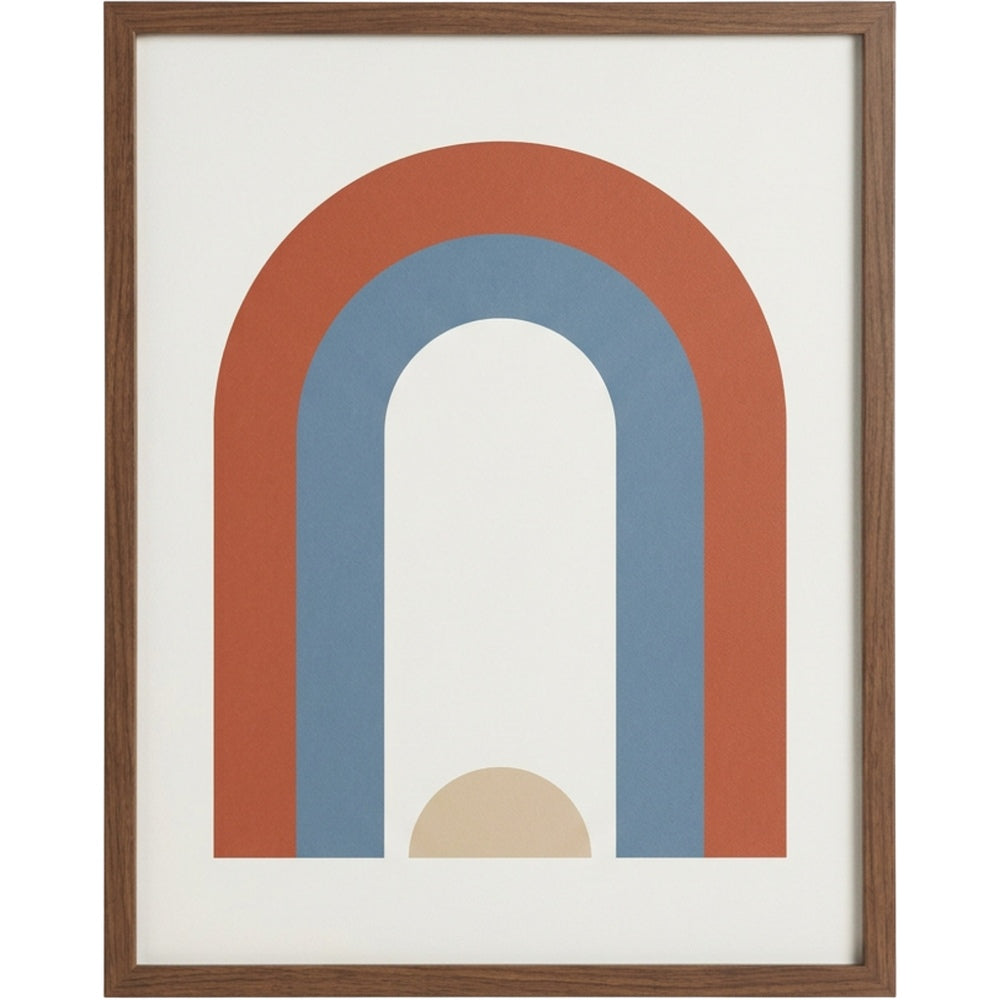 Gavlu Layered Arch Framed Art Print Clay Blue - Product view